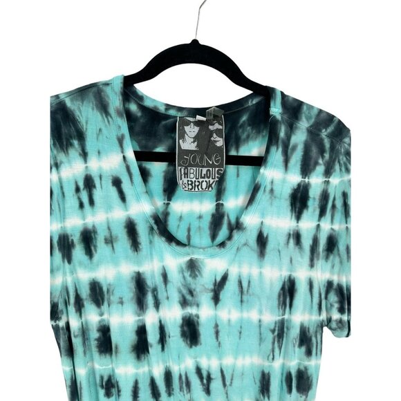 Young Fabulous & Broke Blue Black WhiteTie Dye Dress Beachy Size Small - Picture 4 of 10